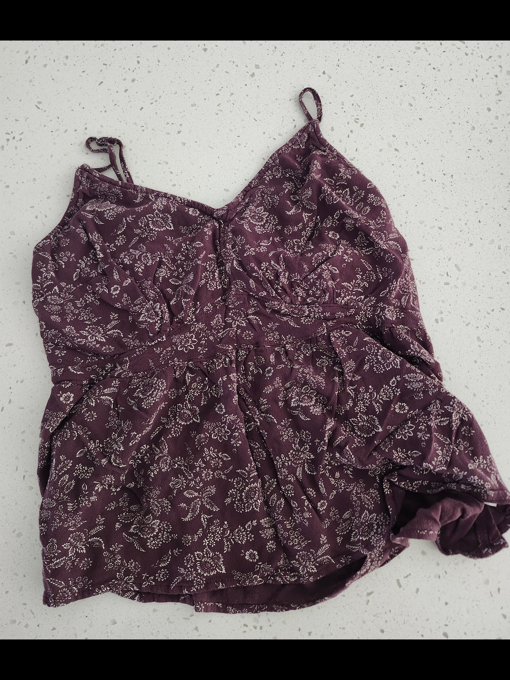 Abercrombie & Fitch Womens Top | Large | Maroon Floral Tank